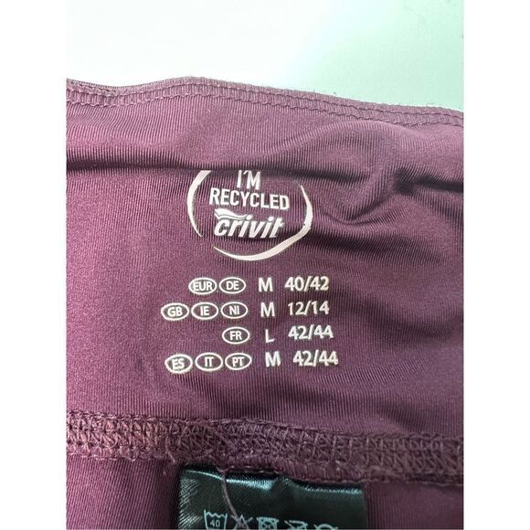 Crivit Athletic Leggings High Rise Purple Black Size M - Picture 5 of 7